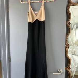 Elegant Zara Black and Tan Dress